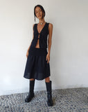 image of MOTEL X JACQUIE Kayve Tie Front Top in Black