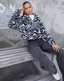 Image of Nero Ring Pull Jacket in Zebra Black and White