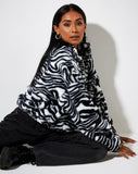 Image of Nero Ring Pull Jacket in Zebra Black and White