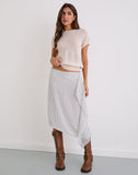Image of Neza Midi Skirt in White Basic Polka Black