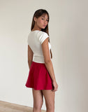 Image of Nidya A-Line Mini Skirt in Adrenaline Red