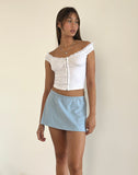 Image of Nidya A-Line Mini Skirt in Nantucket Blue