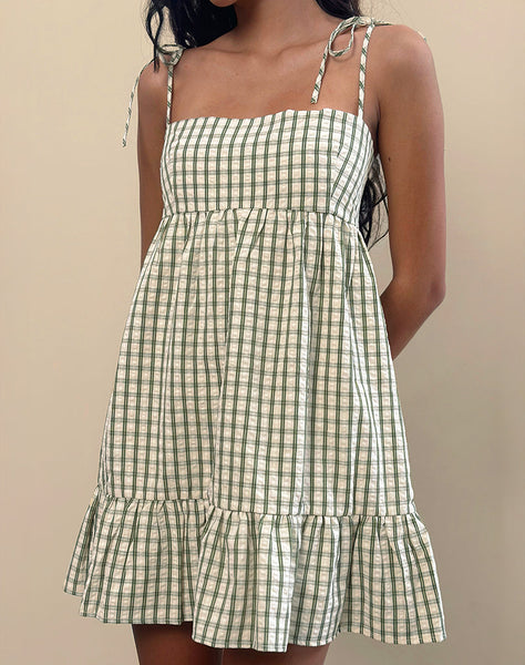Image of Nikita Mini Dress in Green Check