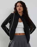 Image of Nila Zip Up Biker Jacket in Black Nylon