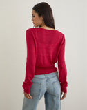 Image of Nilza Wrap Top in Knit Red