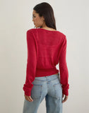Image of Nilza Wrap Top in Knit Red