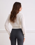Image of Nilza Wrap Top in Knit Off White