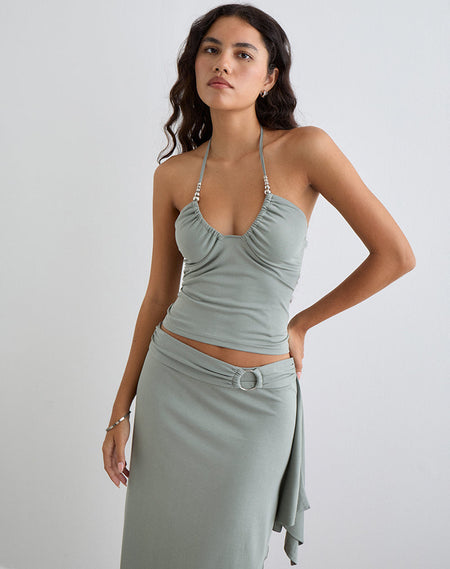 Esmeray Midi Ring Skirt in London Fog