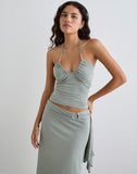 Image of Nina Beaded Halter Top in London Fog