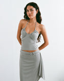 Image of Nina Beaded Halter Top in London Fog