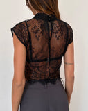 Image of Nioly Unlined Top in Black Eyelash Lace