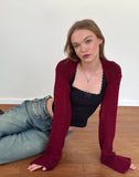 Image of Nobila Knitted Shrug Top in Burgundy