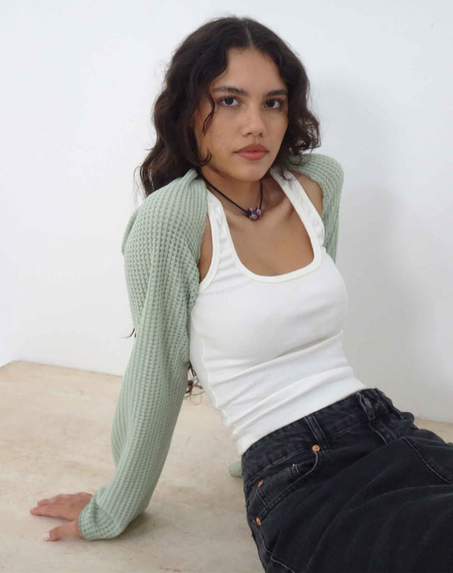 Image of Nobila Shrug Top in Sage Textured Crochet