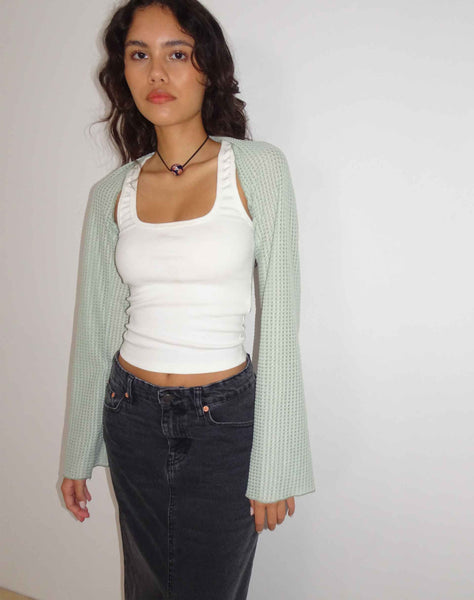 Image of Nobila Shrug Top in Sage Textured Crochet