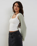 Image of Nobila Shrug Top in Sage Textured Crochet