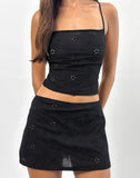 Image of Nobita Cami Top in Flower Broderie Black