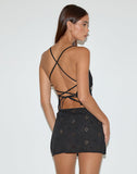 Image of Olsa Mini Skirt in Flower Broderie Black