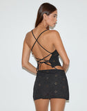 Image of Nobita Cami Top in Flower Broderie Black