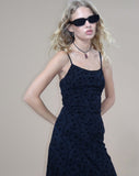 image of Nodu Maxi Dress in Black Dainty Floral Flock