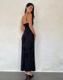 Image of Nodu Maxi Dress in Orchids Flock Black