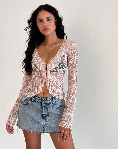 Image of Noemi Cardi in Lace Lotus Pink