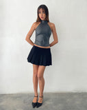 Image of Noena High Neck Top in PU Slate Grey