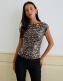 Image of Noera Backless Top in Leopard Sequin Brown