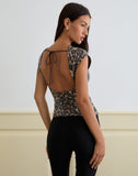 Image of Noera Backless Top in Leopard Sequin Brown