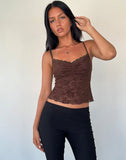 Image of Noira Cami Top in Romantic Rose Flock Brown