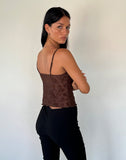 Image of Noira Cami Top in Romantic Rose Flock Brown