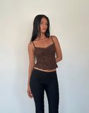 Image of Noira Cami Top in Romantic Rose Flock Brown