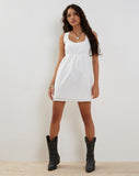 Image of Noja Mini Dress in Broderie Anglaise White