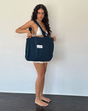 Image of Nola Totebag in Navy with Motel Love Embroidery