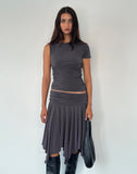 Image of Norali Waterfall Midi Skirt in Grey