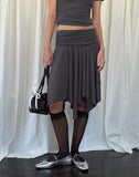 Image of Norali Waterfall Midi Skirt in Grey