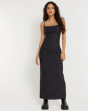 image of Norila Maxi Dress in Dark Ditsy Rose Black