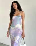 Image of Norila Cami Maxi Dress in Slinky Orchid Petals Lilac