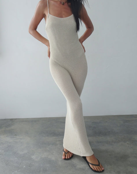 Image of Norila Knitted Maxi Dress in Neutral