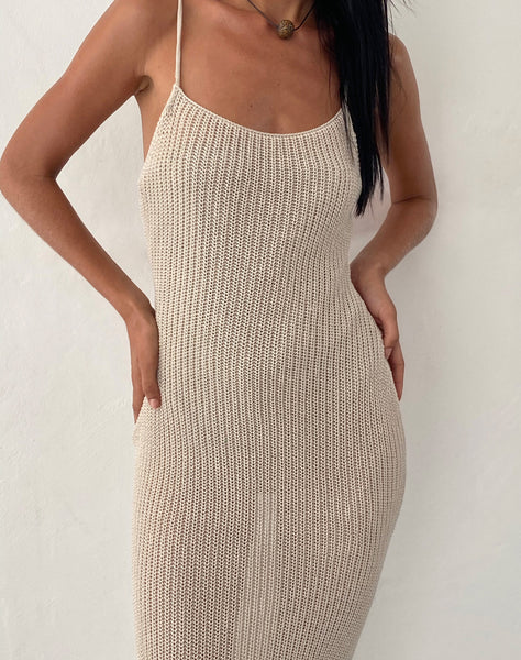 Image of Norila Knitted Maxi Dress in Neutral