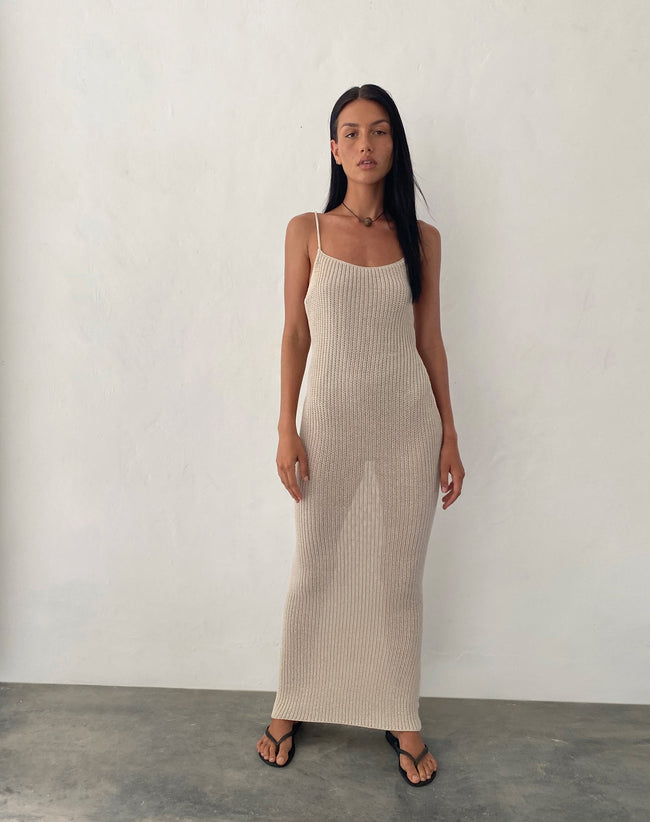 Image of Norila Knitted Maxi Dress in Neutral