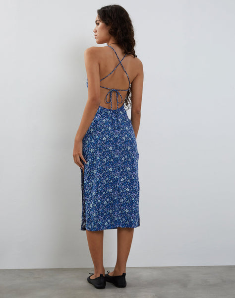 Image of Nosita Midi Dress in Retro Blue