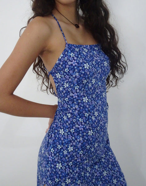 Image of Nosita Midi Dress in Retro Blue