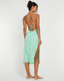 Image of Nosita Midi Dress in Satin Zebra Mint Green