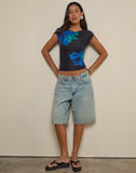 Image of Nova Top in Watercolour Flower Blue