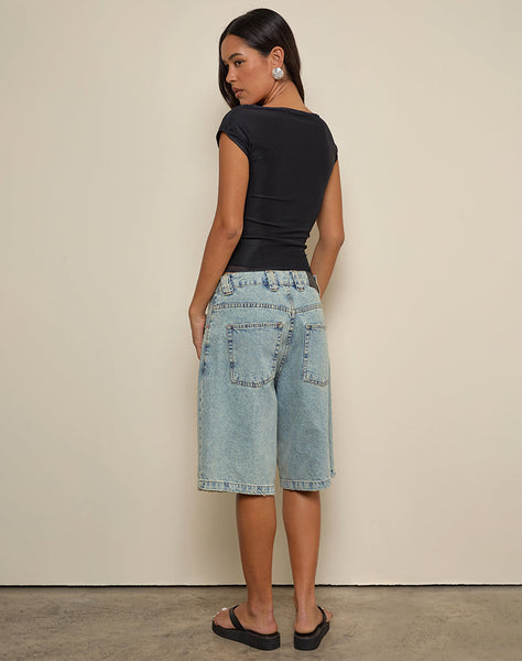 Image of Nova Top in Watercolour Flower Blue