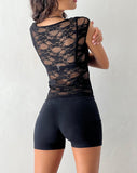 Image of Nova Unlined Lace Top in Black