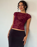 Image of Nova Top in Botanical Flower Maroon