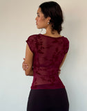 Image of Nova Top in Botanical Flower Maroon