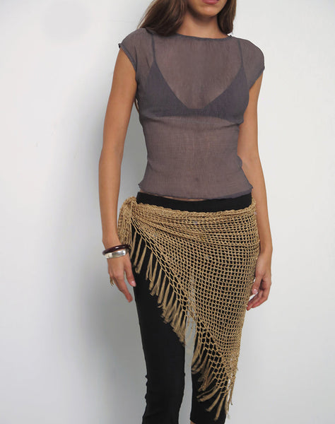 Image of Nova Top in Grey Crinkle Chiffon
