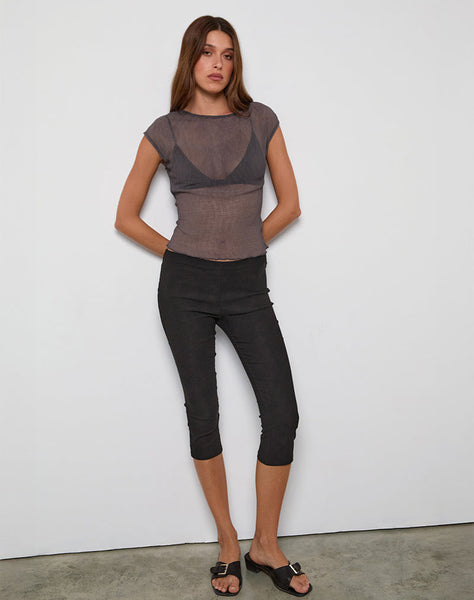 Image of Nova Top in Grey Crinkle Chiffon